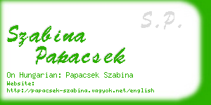 szabina papacsek business card